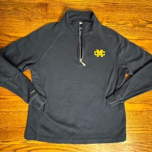 Jansport Navy Quarter-Zip Pullover with Embroidered MC Yellow Logo